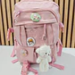 MOCHILA JUVENIL KAWAII CON PINES Y LLAVERO OSITO MOD# 637 (AGREGAR 3 PINES) - Miniatura 9