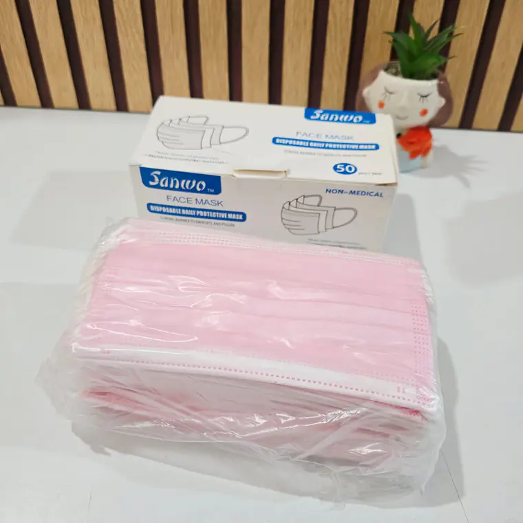 CAJITA CON 50 CUBREBOCAS TTP ROSA  SANWO ADULTO 3