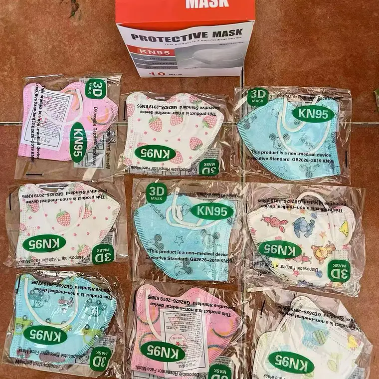 PAQ DE 2 CAJITAS CON 10 CUBREBOCAS INFANTIL ESTAMPADOS  KN95 1