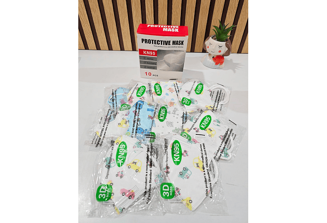 PAQ DE 2 CAJITAS CON 10 CUBREBOCAS INFANTIL ESTAMPADOS  KN95