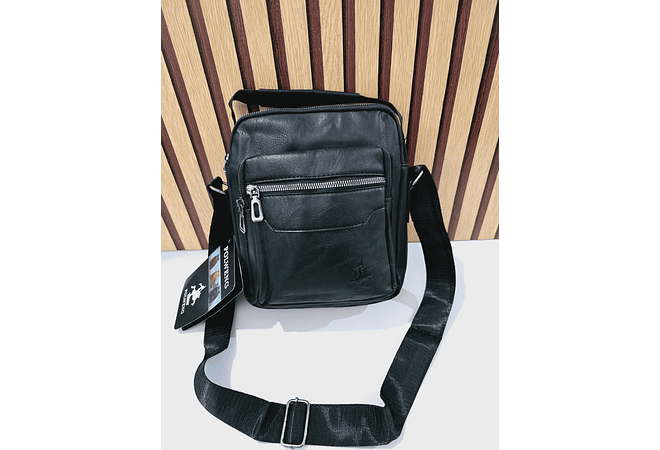 MARICONERA NEGRA PARA CABALLERO TIPO PIEL LISA MOD# MK802-8