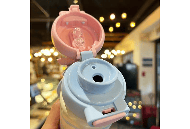 TERMO 550ML KAWAII PREMIUM DE T-BOX CON TAPA NUBECITA 3D MOD# TB2025-5012