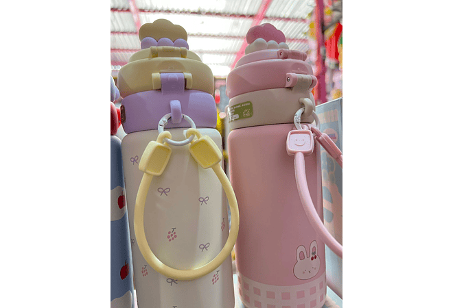 TERMO 550ML KAWAII PREMIUM DE T-BOX CON TAPA NUBECITA 3D MOD# TB2025-5012