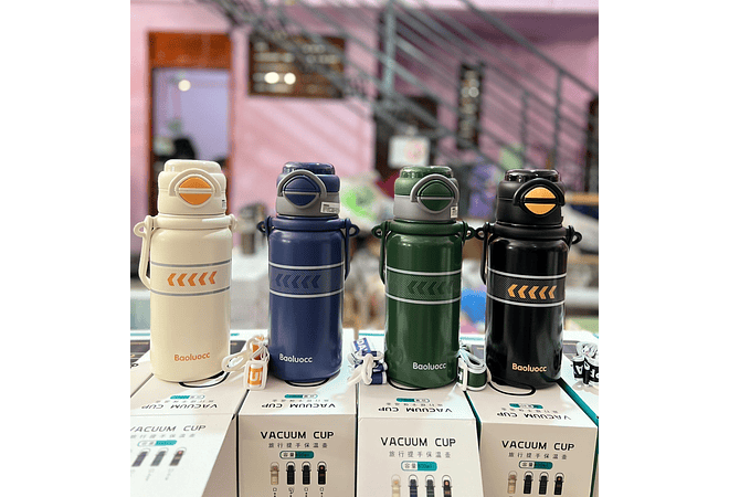 TERMO PREMIUM DE 800ML BAOLUOCC CON CORREA Y ASA DE MANO MOD# BOL-86151