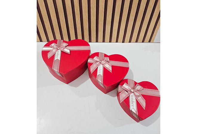 JUEGO DE 3 CAJITAS EN FORMA DE CORAZÓN PARA REGALO DE DIFERENTES TAMAÑOS 🎁