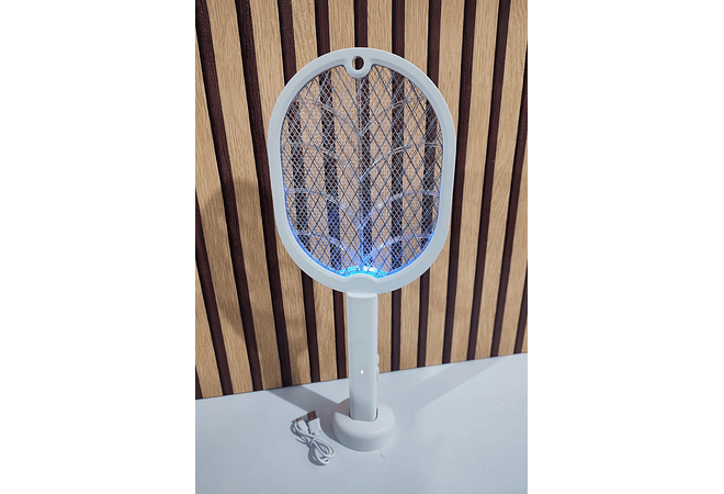 RAQUETA BLANCA ELÉCTRICA RECARGABLE PARA MOSQUITOS MOD# H-158 🏸 REINGRESO
