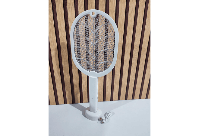 RAQUETA BLANCA ELÉCTRICA RECARGABLE PARA MOSQUITOS MOD# H-158 🏸 REINGRESO