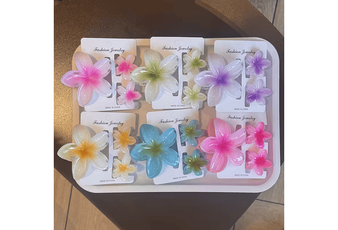 🌺DOCENA DE PINZAS HAWAIANA TRIO MODELO ZDC4218  🌺