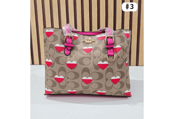 🍓🍒🌸 BOLSA DE MANO COACH TEMÁTICA FLORES / FRUTAS (INCLUYE COLGANTE) MOD #113   🌸🍒🍓