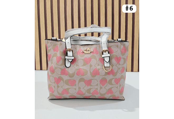 🍓🍒🌸 BOLSA DE MANO COACH TEMÁTICA FLORES / FRUTAS (INCLUYE COLGANTE) MOD #113   🌸🍒🍓