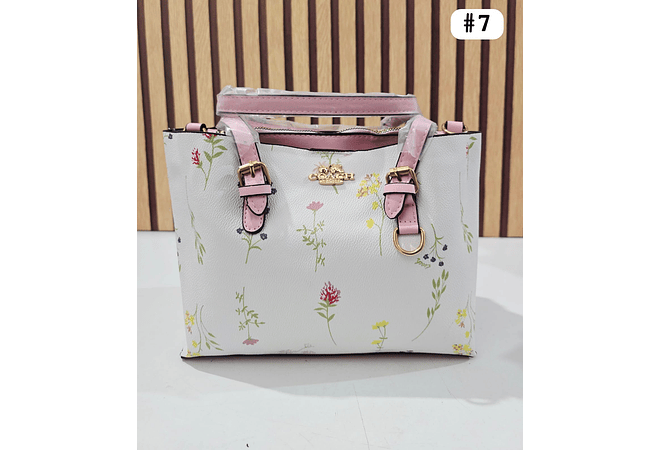 🍓🍒🌸 BOLSA DE MANO COACH TEMÁTICA FLORES / FRUTAS (INCLUYE COLGANTE) MOD #113   🌸🍒🍓