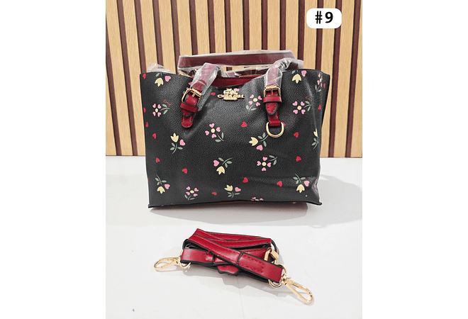 🍓🍒🌸 BOLSA DE MANO COACH TEMÁTICA FLORES / FRUTAS (INCLUYE COLGANTE) MOD #113   🌸🍒🍓