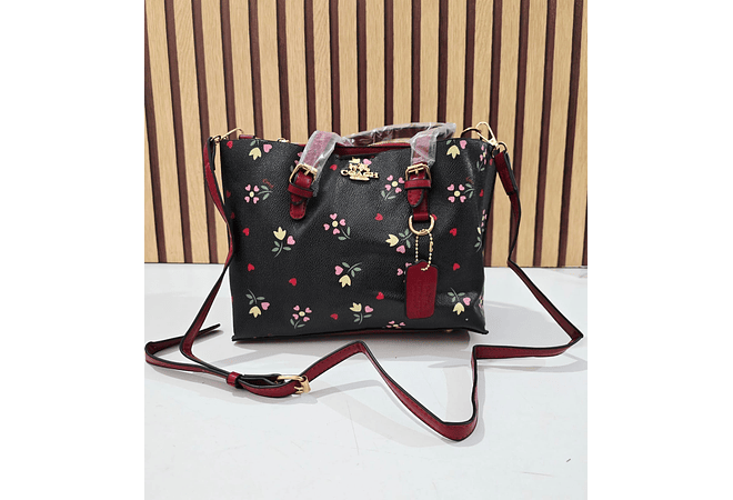 🍓🍒🌸 BOLSA DE MANO COACH TEMÁTICA FLORES / FRUTAS (INCLUYE COLGANTE) MOD #113   🌸🍒🍓