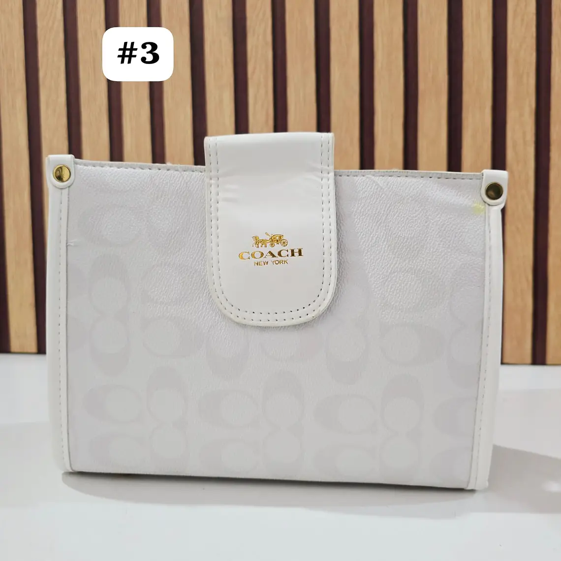 BOLSA COACH CON COLGANTE, CORREA Y CADENA MOD #115 4