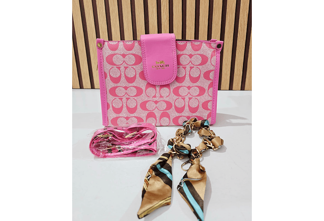 BOLSA COACH CON COLGANTE, CORREA Y CADENA MOD #115