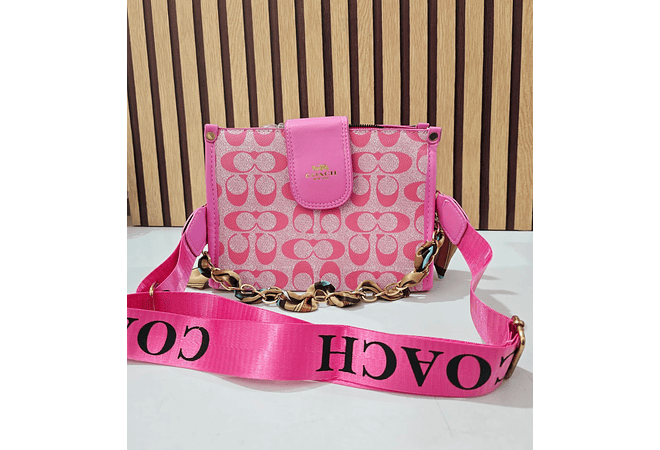 BOLSA COACH CON COLGANTE, CORREA Y CADENA MOD #115