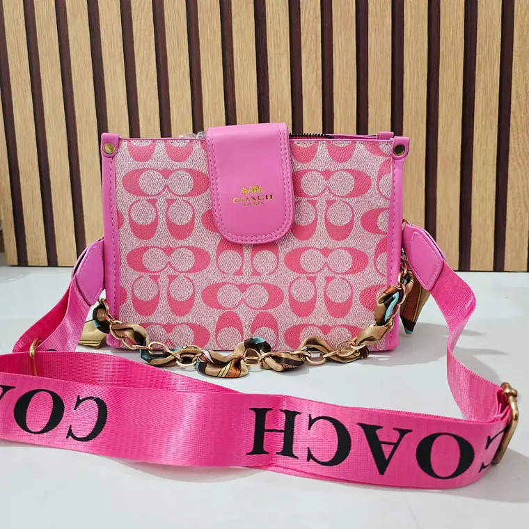 BOLSA COACH CON COLGANTE, CORREA Y CADENA MOD #115 12