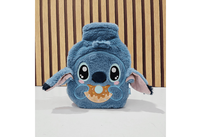 💙🍩BOLSA PARA AGUA CALIENTE CON FUNDA DE PELUCHE STITCH/DONA PARA ALIVIAR DOLORES Y MOLESTIAS MOD# PVC