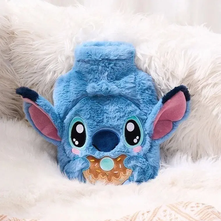 💙🍩COMPRESA BOLSA PARA AGUA CALIENTE CON FUNDA DE PELUCHE STITCH/DONA PARA ALIVIAR DOLORES Y MOLESTIAS MOD# PVC 1