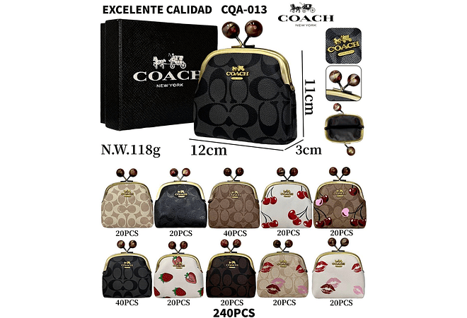 💋👛MONEDERO CON BROCHE COACH (IMITACIÓN) MOD# CQA-013  💋👛
