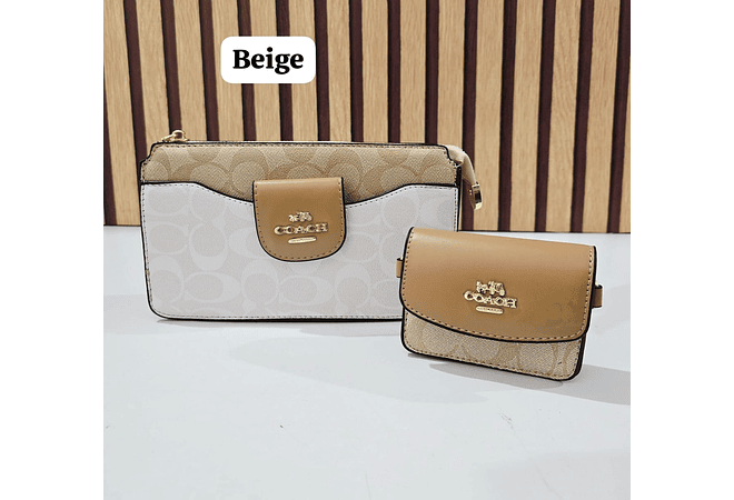 🍒DUO CROSS BODY + MONEDERITO IMITACIÓN COACH MOD# LCC-330   🍒