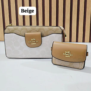 🍒DUO CROSS BODY + MONEDERITO IMITACIÓN COACH MOD# LCC-330   🍒 REINGRESO