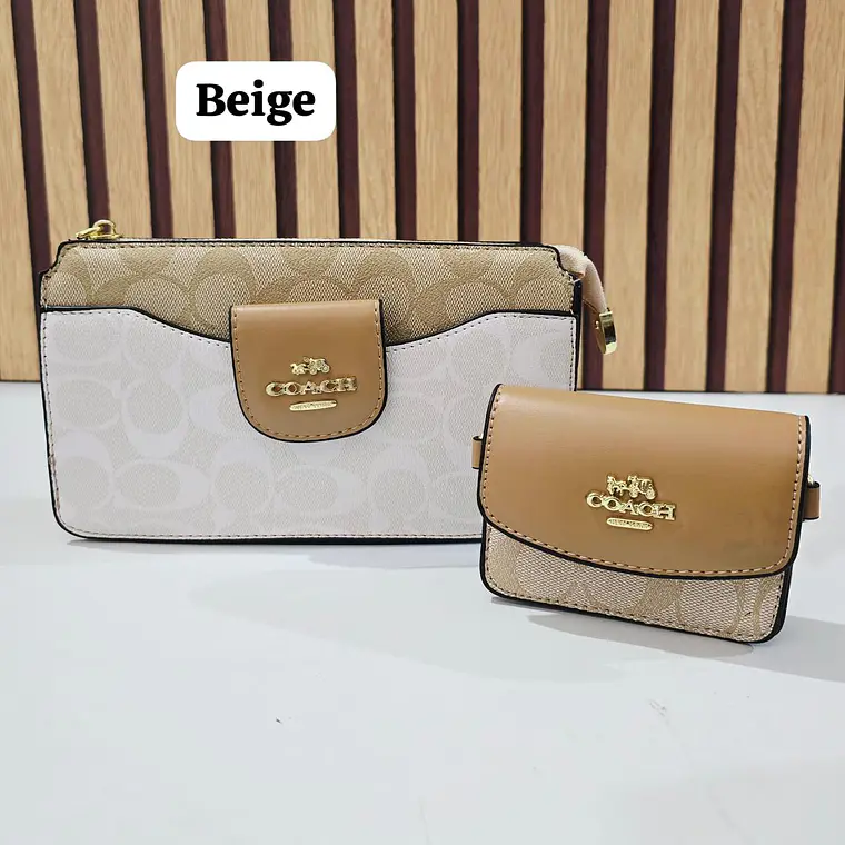 🍒DUO CROSS BODY + MONEDERITO IMITACIÓN COACH MOD# LCC-330   🍒 REINGRESO 2