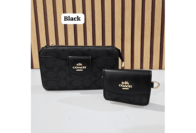 🍒DUO CROSS BODY + MONEDERITO IMITACIÓN COACH MOD# LCC-330   🍒
