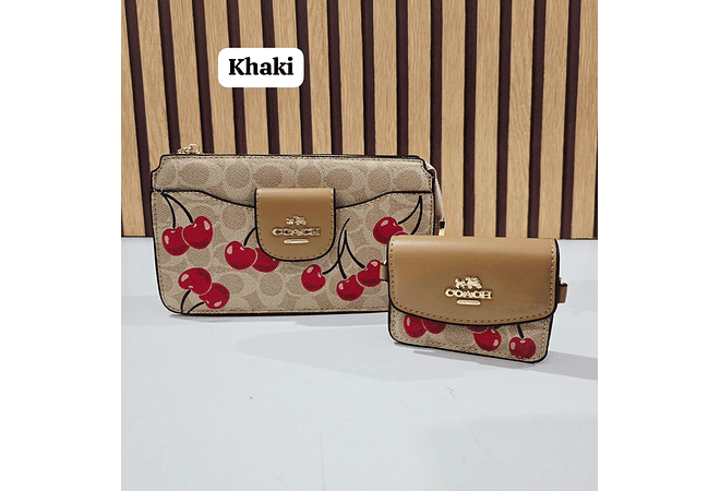 🍒DUO CROSS BODY + MONEDERITO IMITACIÓN COACH MOD# LCC-330   🍒