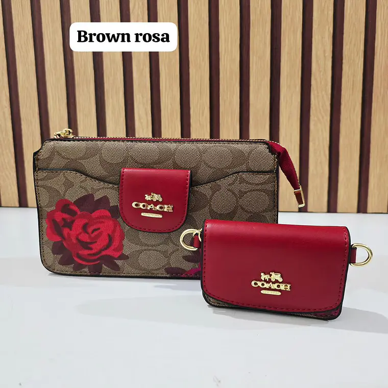 🍒DUO CROSS BODY + MONEDERITO IMITACIÓN COACH MOD# LCC-330   🍒 REINGRESO 7