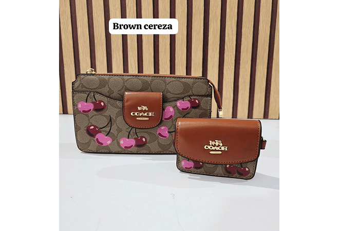 🍒DUO CROSS BODY + MONEDERITO IMITACIÓN COACH MOD# LCC-330   🍒