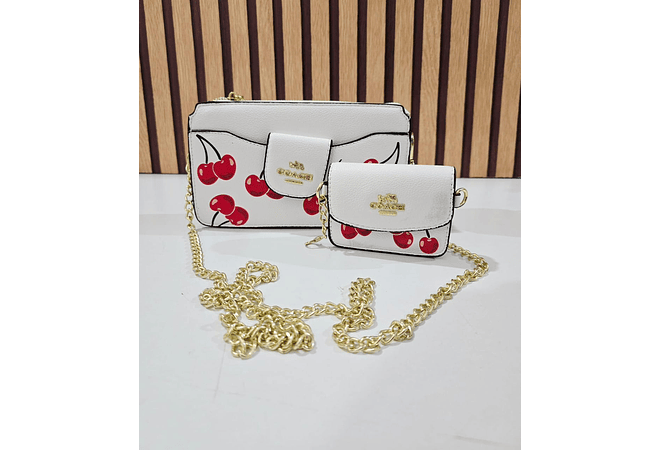 🍒DUO CROSS BODY + MONEDERITO IMITACIÓN COACH MOD# LCC-330   🍒