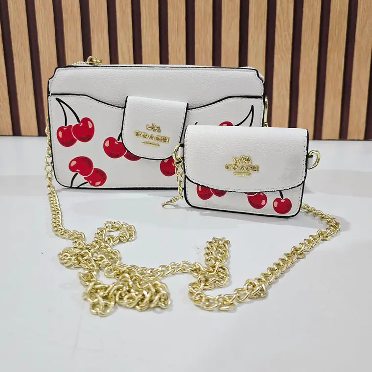 🍒DUO CROSS BODY + MONEDERITO IMITACIÓN COACH MOD# LCC-330   🍒 REINGRESO 12