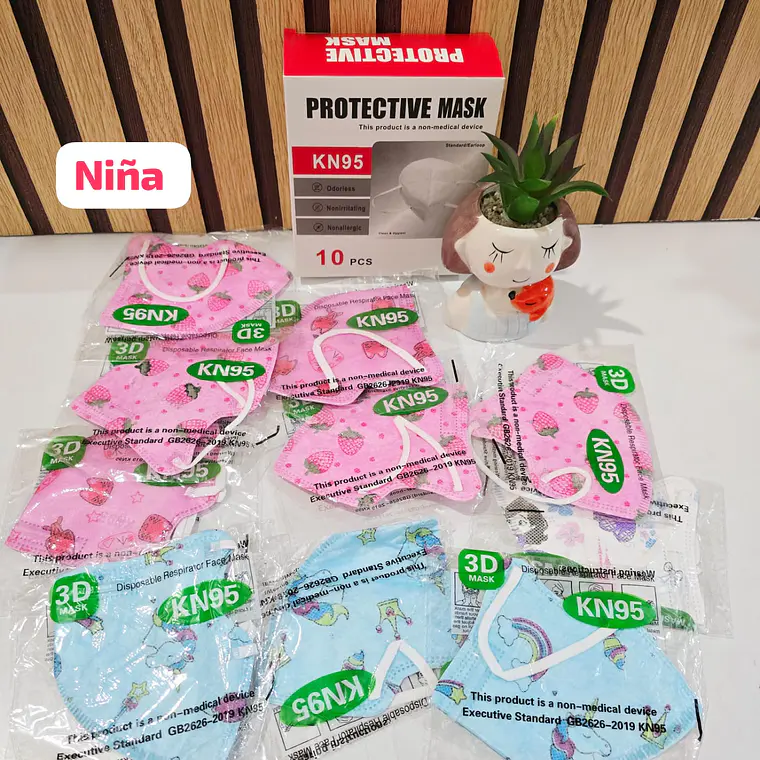 PAQ DE 2 CAJITAS CON 10 CUBREBOCAS INFANTIL ESTAMPADOS  KN95 4