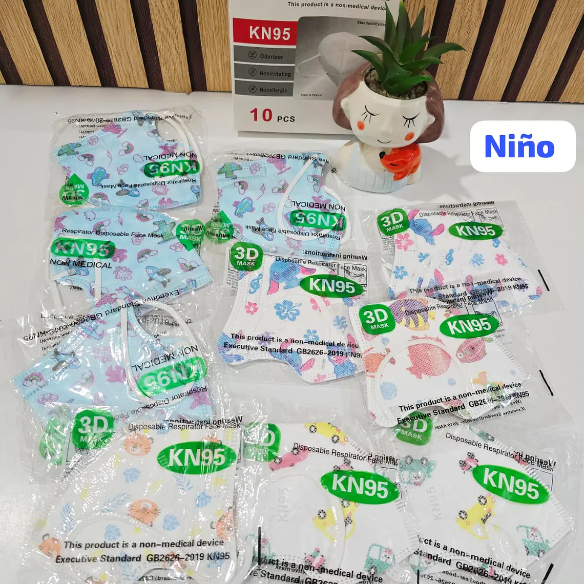 PAQ DE 2 CAJITAS CON 10 CUBREBOCAS INFANTIL ESTAMPADOS  KN95 5