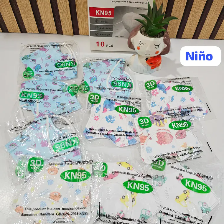 PAQ DE 2 CAJITAS CON 10 CUBREBOCAS INFANTIL ESTAMPADOS  KN95 5