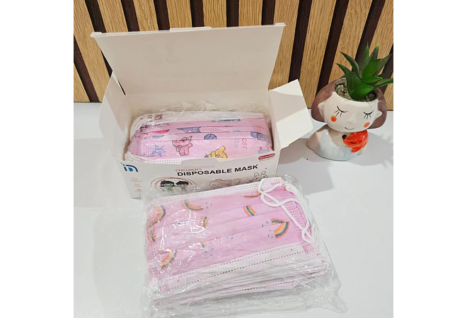 CAJITA CON 50 CUBREBOCAS INFANTIL ESTAMPADO AL AZAR (CAJITA ROJA) MOD# TTP