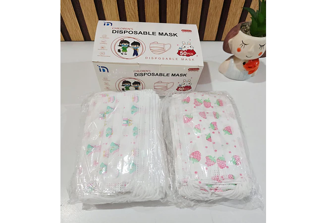 CAJITA CON 50 CUBREBOCAS INFANTIL ESTAMPADO AL AZAR (CAJITA ROJA) MOD# TTP