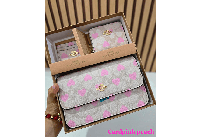 SET DE 3PZ CROSS BODY + MONEDERO+ TARJETERO IMITACIÓN COACH MOD# YDBL115