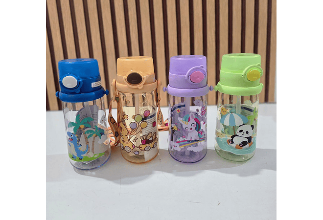 BOTECITO PARA AGUA DE 580ML ESTAMPADO ANIMALITOS  MOD# LF-2047🐼 🦫 🦄🦖