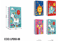 BOLSA PARA REGALO DISEÑO ANIMALITOS MOD# LPD93-88  🦁 🦓🐘🦒
