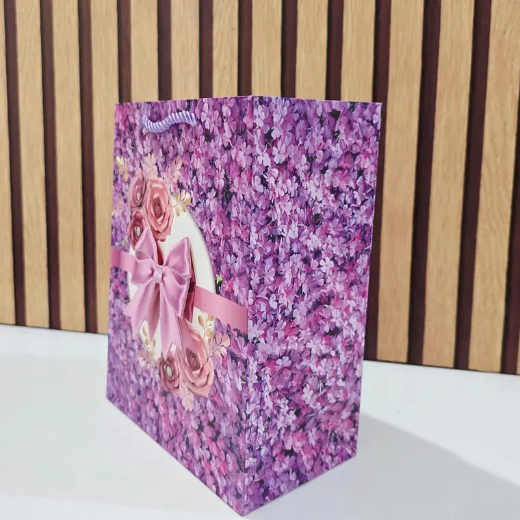 BOLSA PARA REGALO DISEÑO FLORES/ MOÑO MOD# LPD93-112  💝 💐 🎁 4