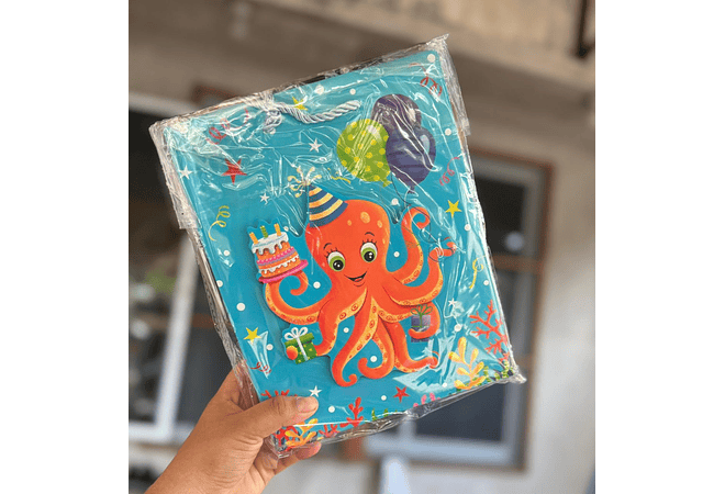 BOLSA PARA REGALO DISEÑO ANIMALITOS MOD# LPD77-016  🦈🐙