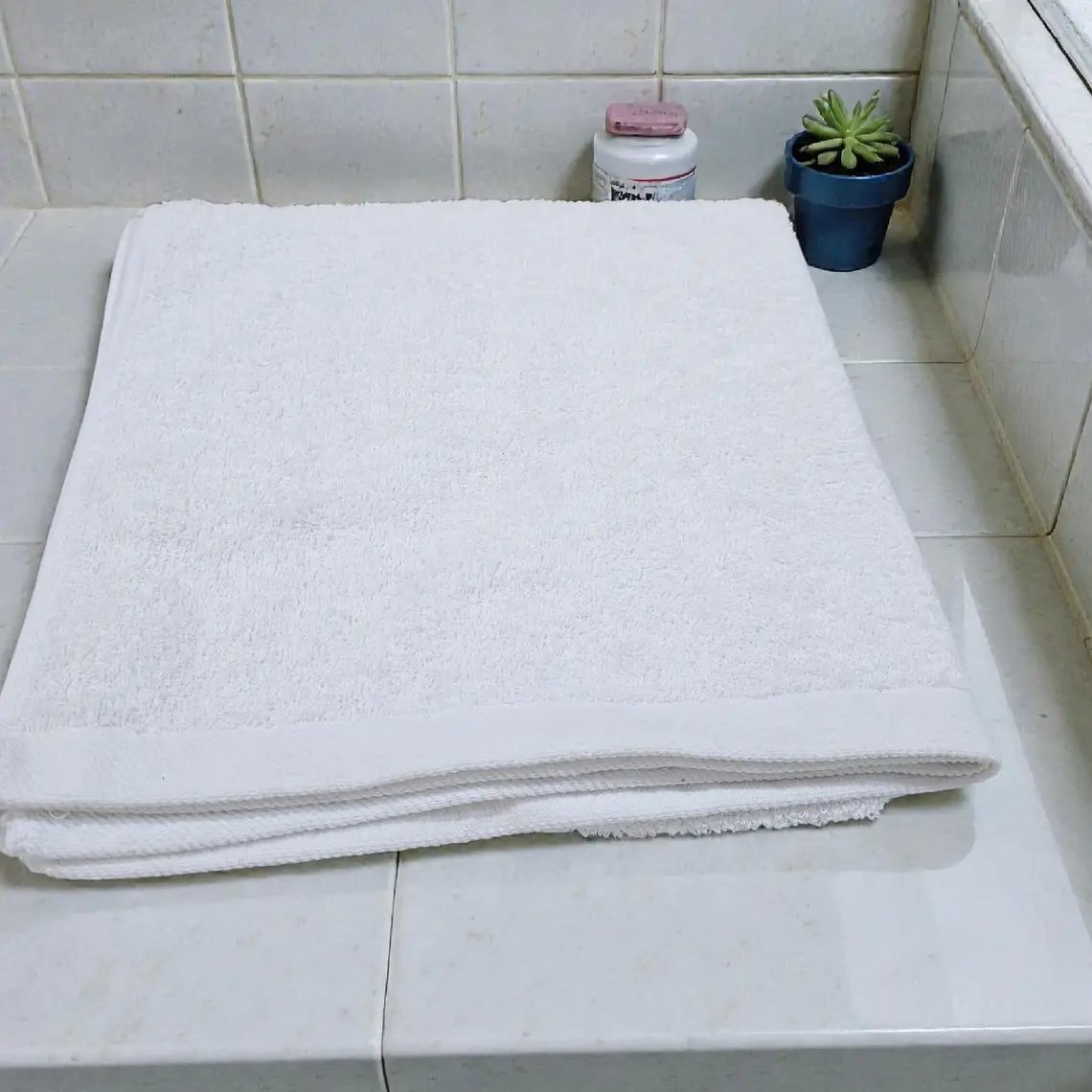 TOALLA 70x140CM BLANCA HOTELERA PARA BAÑO MOD# T-30749  🤍 2