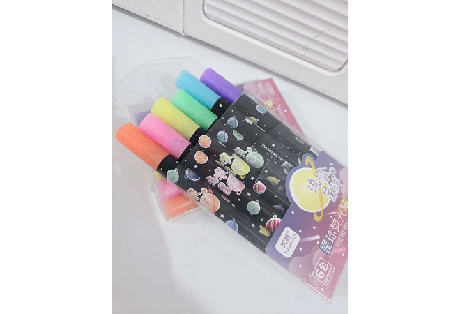 CAJITA CON 6 MARCATEXTOS DISEÑO ESPACIO MOD# QBIT2778 🚀