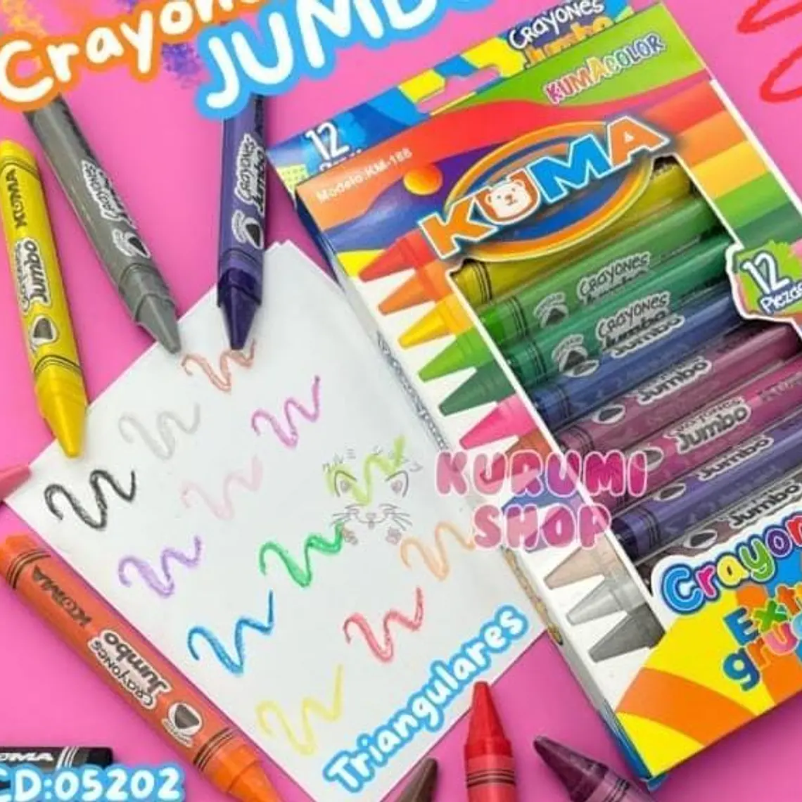 CAJITA CON 12 CRAYOLAS JIMBO MOD# KM-188🖍️ 1