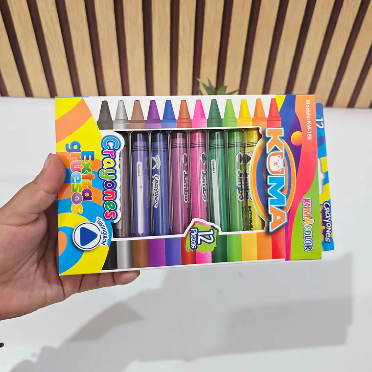 CAJITA CON 12 CRAYOLAS JIMBO MOD# KM-188🖍️ 3