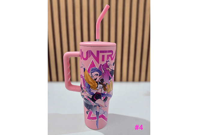 🍋‍🟩🍋VASO TÉRMICO CON AGARRADERA DISEÑO "LAS GUERRERAS KPOP DE 1.300L MOD# STH5🥤