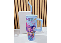 🍋‍🟩🍋VASO TÉRMICO CON AGARRADERA DISEÑO "LAS GUERRERAS KPOP DE 1.300L MOD# STH5🥤
