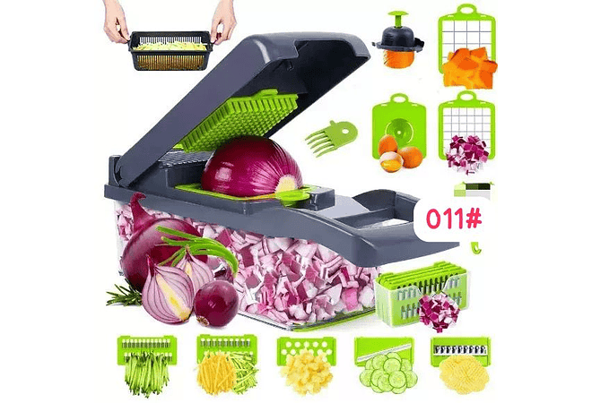 🍅🥒🥝 PICADOR DE VERDURAS MULTIFUNCIONAL 12 EN 1 MODELO #2825  🥝🥒🍅